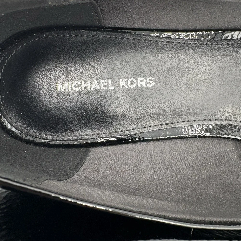 MICHAEL KORS Darrah Ballet Flats Women's‎ Size 8 Black Patent Leather Shoes